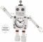 Torre & Tagus Robot Alarm Clock Customizable Charming Futuristic White Metal Time Piece