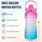 Half Gallon Motivational Water Bottle with Time Marker & Straw